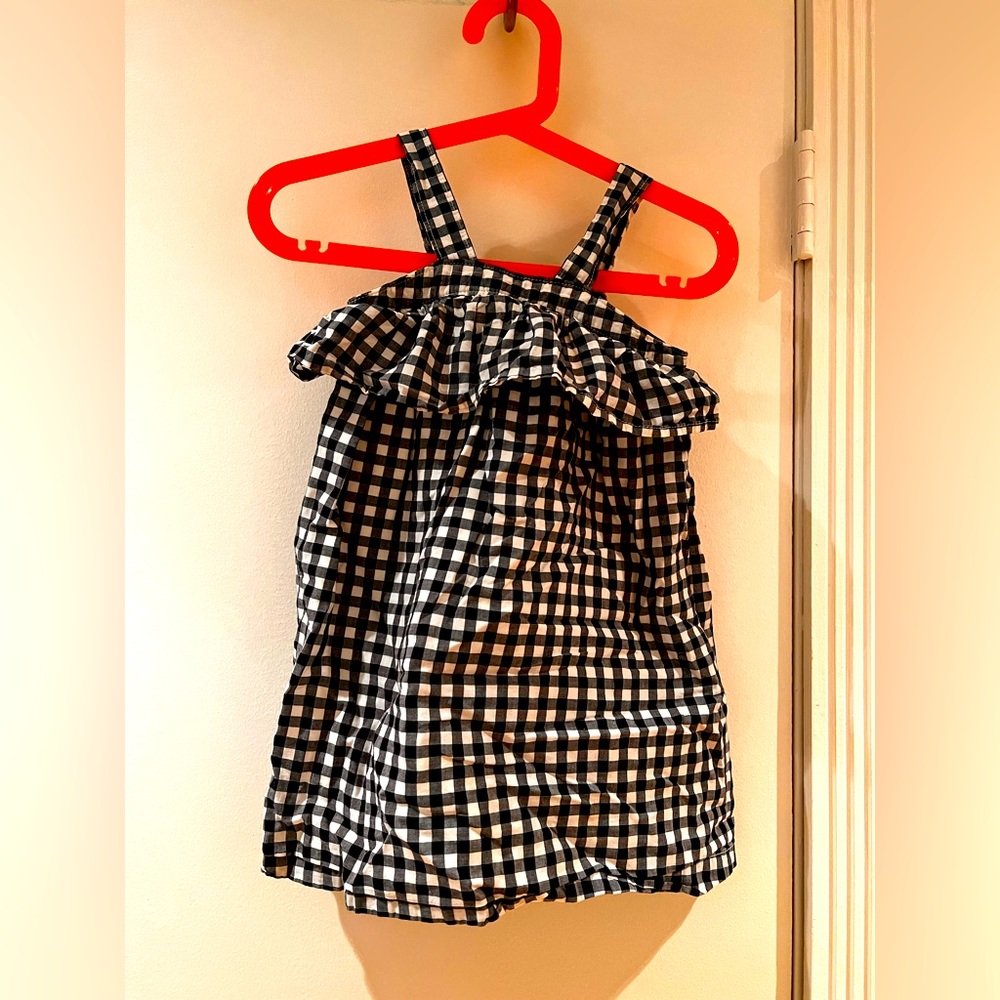 Gap, 3T, gingham black and white, dress
